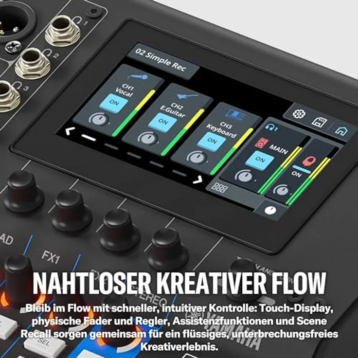 Yamaha MGX12 BK, 12-Kanal Digitalmischpult mit Bluetooth, integrierten DSP und 16-Spur Recording, Schwarz – Bild 10