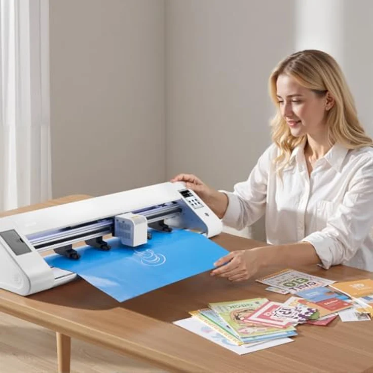 VEVOR Vinylschneider 60 cm, mit automatischer Kantenerkennung, Designsoftware & 2 Klingentypen, kompatibel mit SVG/EPS/PLT, weiß – Bild 8