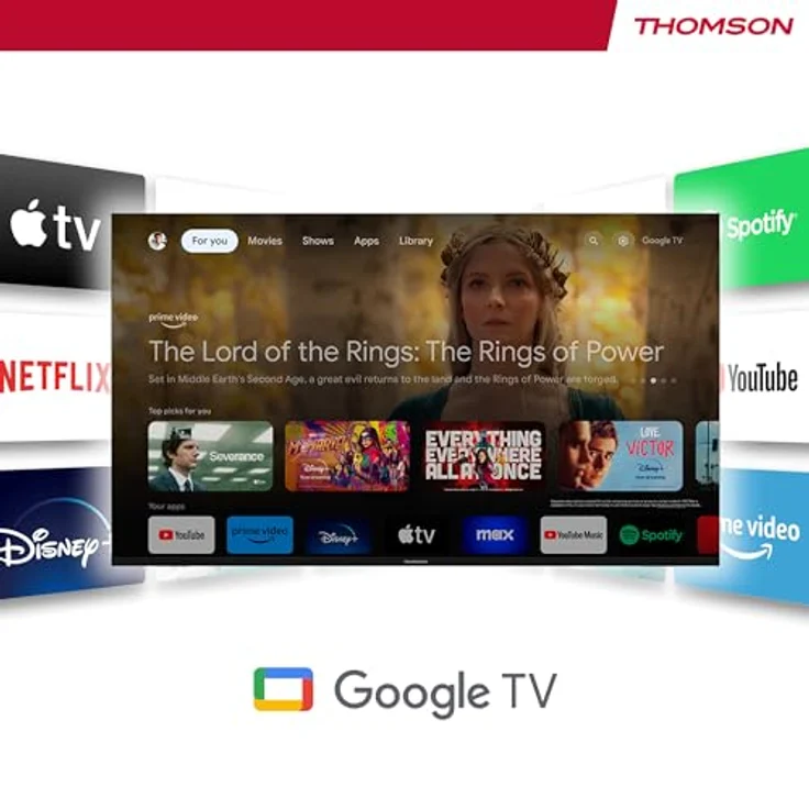 Thomson 65QG4S14, 65 Zoll (164 cm) QLED Google Smart TV mit 4K UHD, Dolby Vision, Dolby Atmos und Wi-Fi – Bild 7