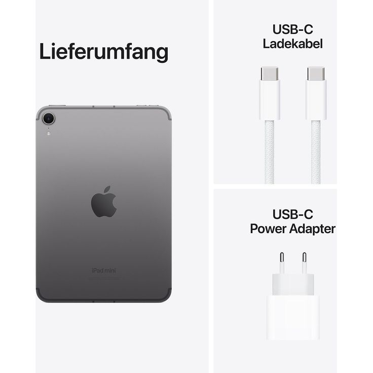 Apple iPad mini 7 (2024), Tablet, WiFi, 512 GB, 8,3 Zoll, 2.266 x 1.488 Pixel, iPadOS 18, 12 MP, Apple A17 Pro, Space Grau – Bild 7