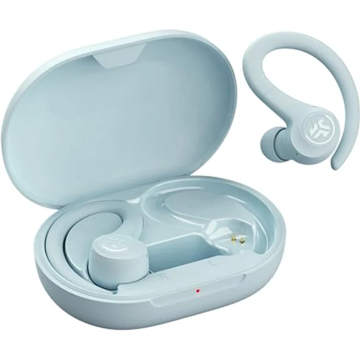 JLab Go Air Sport+ Bluetooth Kopfhörer, 35+ Std. True Wireless In Ear, IP55 schweißresistent, USB-C Ladecase, Be Aware-Modus, Hellblau – Bild 3