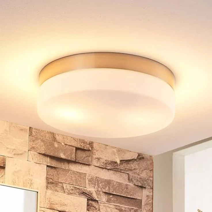 Lindby Deckenlampe Amilia (spritzwassergeschützt, Modern, 2 flammig, E27, Metall) - Bad Deckenleuchte Lampe Badezimmerleuchte – Bild 2