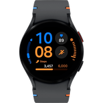 Samsung Galaxy Watch FE, Smartwatch mit schwarzem Silikon Armband