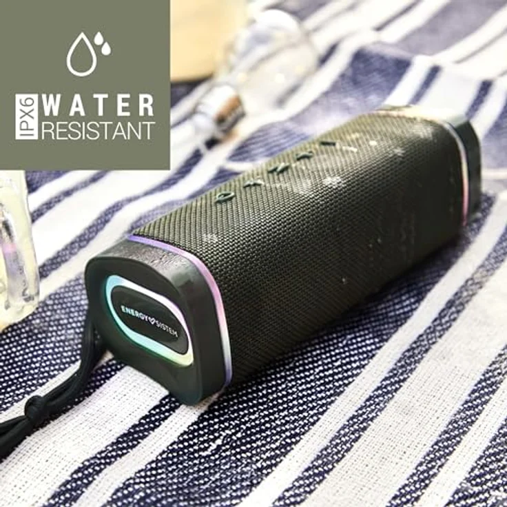 Energy Sistem Yume Eco Bluetooth-Lautsprecher (100% recycelter Kunststoff, 15 W, IPX6, TWS, MP3, Micro SD), Grün – Bild 4