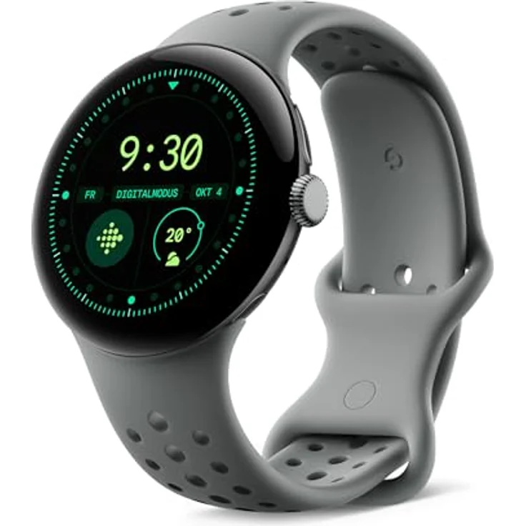 Google Pixel Watch 3 (45 mm) – Aluminiumgehäuse in Matte Hazel – Armband in Hazel – WLAN, Actua-Display, Personalisiertes Echtzeit-Coaching, Offline-Karten – Bild 1