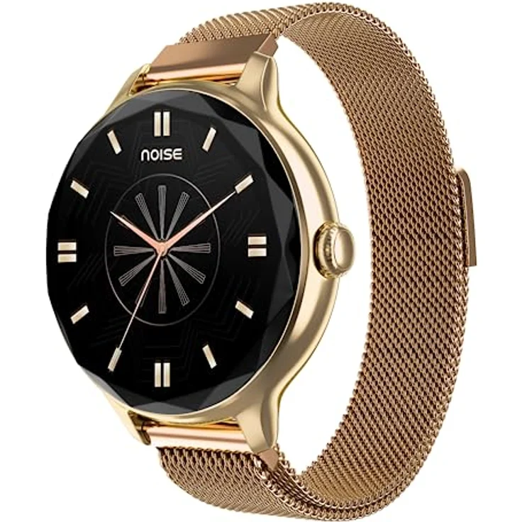 Noise Diva Smartwatch with Diamond Cut dial, Glossy Metallic Finish, AMOLED Display, Mesh Metal and Leather Strap Options, 100+ Watch Faces, Female Cycle Tracker Smart Watch for Women, SpO2 Tracking, Silver – Bild 4