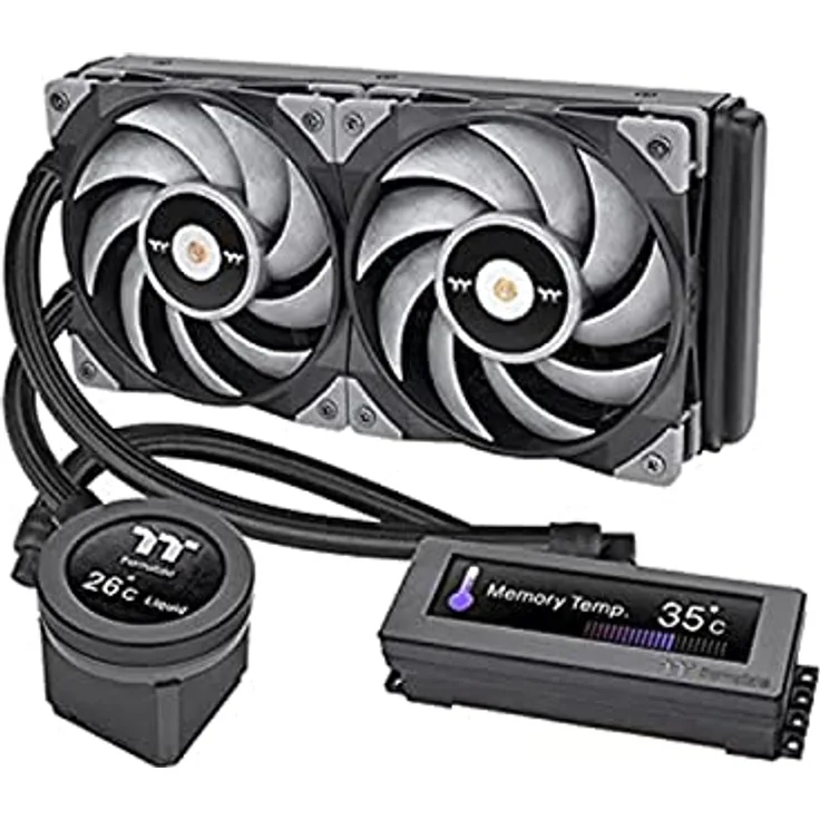 Thermaltake Floe RC Ultra 240 CPU & Memory AIO Liquid Cooler | All-In-One Liquid Cooler | LCD Display | Wasserkühlung | Gif Dateien | 2 * 12cm Lüfter