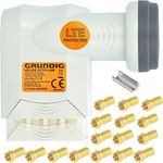 GSS Helios Octo LNB (8 Teilnehmer 8fach) für Digital Satellitenschüssel - UV Wetterschutz Full HD 3D 4K Octo LNB - 5G LTE Filter, UHD TV Sat Camping Anlage LNB + Aufdrehhilfe & 16X F-Stecker vergoldet