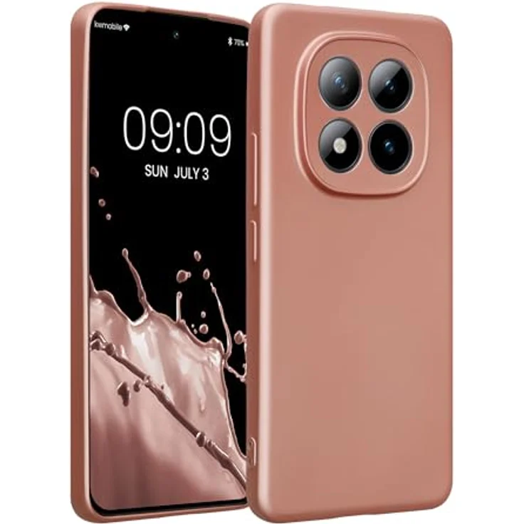 kwmobile Handyhülle für Xiaomi Redmi Note 15 Pro 4G, weiche Silikon Case in Metallic Rosegold, elastisch, rutschfest und robust – Bild 1