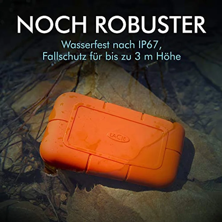 LaCie Rugged SSD STHR4000800 - SSD - verschlüsselt - 4 TB - extern (tragbar) - USB 3.2 Gen 2 - Thunderbolt 3 (USB-C Steckverbinder) - Self-Encrypting Drive (SED) - mit Seagate Rescue Data Recovery – Bild 3