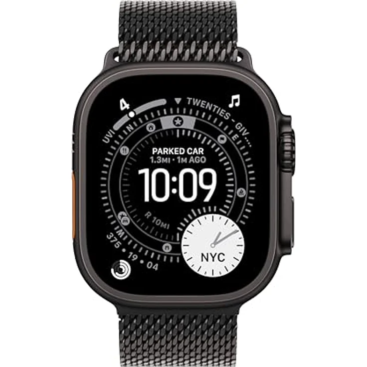 Apple Milanaise Armband für Apple Watch, Titan-Geflecht, 49 mm, Schwarz, Medium – Bild 3