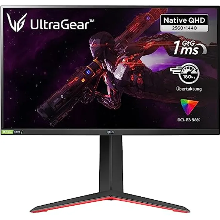 LG Electronics 27GP850P-B Ultragear™ Gaming Monitor 27'' (68cm), QHD, Nano IPS, HDR400, 1ms GtG, Min. 60 Hz, NVIDIA G-Sync™, AMD FreeSync™- Schwarz