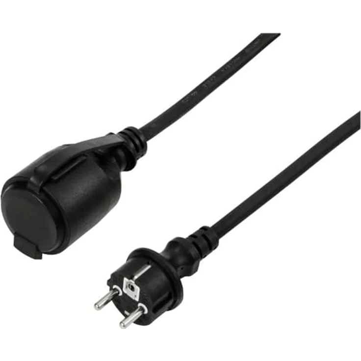 Sygonix SY-6728134 Strom Verlängerungskabel 16 A Schwarz 1 m mit EIN/Aus-Schalter, IP44, wetterfest für Außenbereich – Bild 3