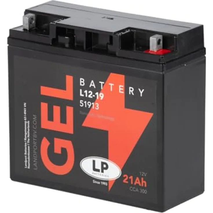 Landport LP L12-19 51913, Gel-Batterie mit 21 Ah und 300 CCA, wartungsfrei, auslaufsicher