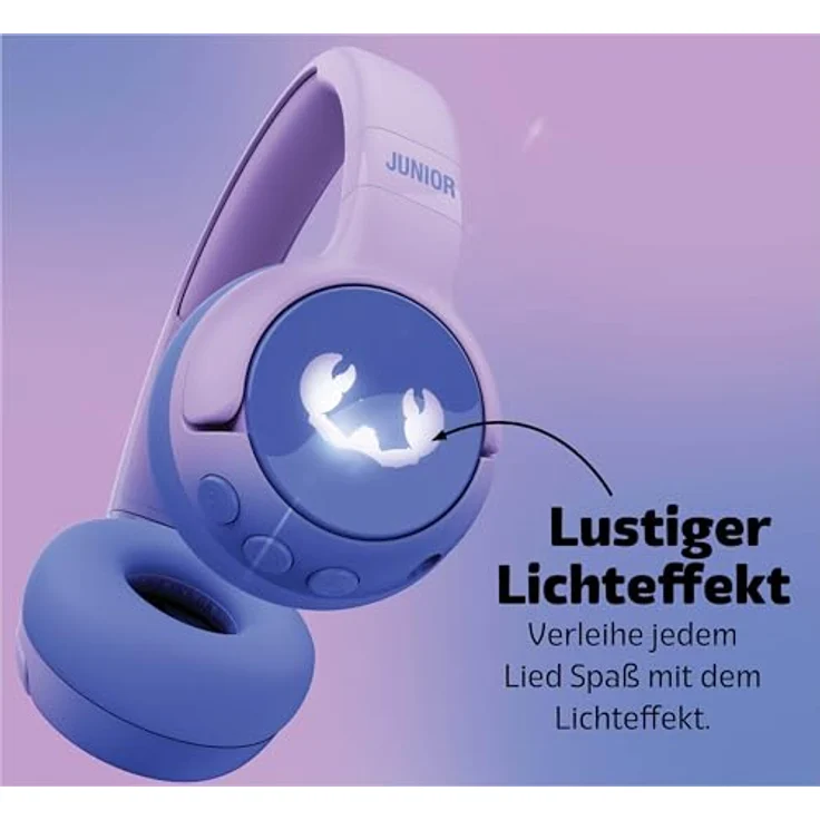 Fresh 'n Rebel Code Junior, kabellose Bluetooth-Kopfhörer für Kinder, sicherer Klang (<85dB), LED-Lichteffekte, 48 Std. Spielzeit (Groovy Galaxy) – Bild 3