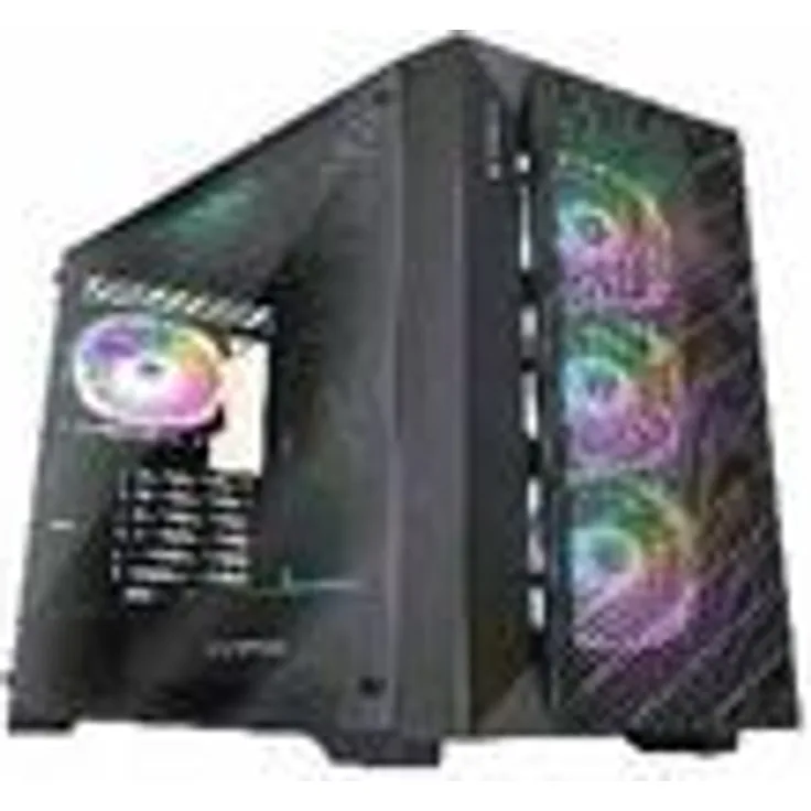 RAMPAGE Rampage PRIME Mesh Tempered Glass E-ATX Gaming Case, 4 adressierbare ARGB-Lüfter, integrierter Fan Hub, optimierte Luftzirkulation