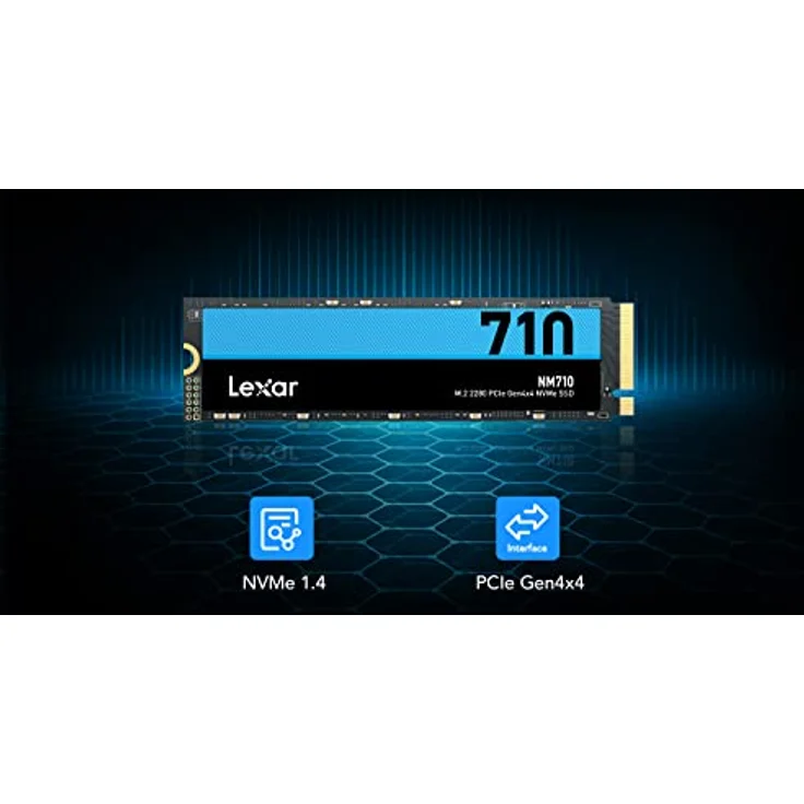 Lexar NM710 1TB SSD, M.2 2280 PCIe Gen4x4 NVMe Interne SSD, Bis zu 5000 MB/s Lesen, 4500 MB/s Schreiben, Internes Solid-State-Laufwerk für PC, Laptop und Gamer (LNM710X001T-RNNNG) – Bild 3
