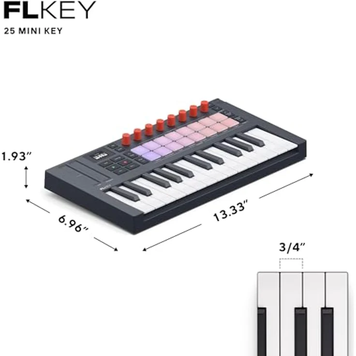 Novation FLkey 2 Mini 25, MIDI-Controller mit 25 Mini-Tasten, Arpeggiator und 16 Pads mit Aftertouch – Bild 3