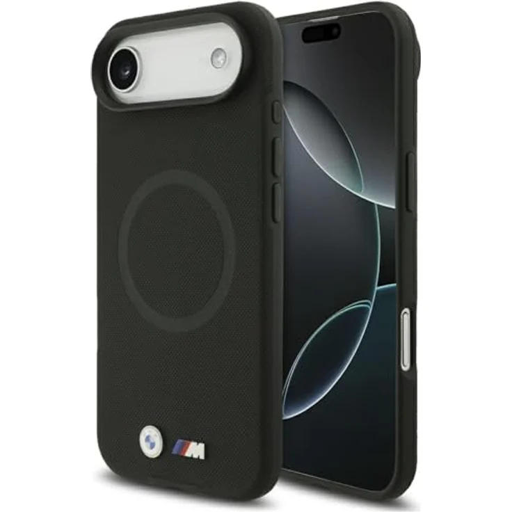 CG MOBILE BMW M FW Metall-Logo Schutzhülle kompatibel mit MagSafe für iPhone 17 Air, Kunstleder/PC/TPU, Schwarz – Bild 1