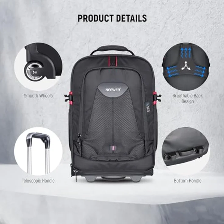 NEEWER 2 IN 1 Rolling Camera Backpack – Bild 9