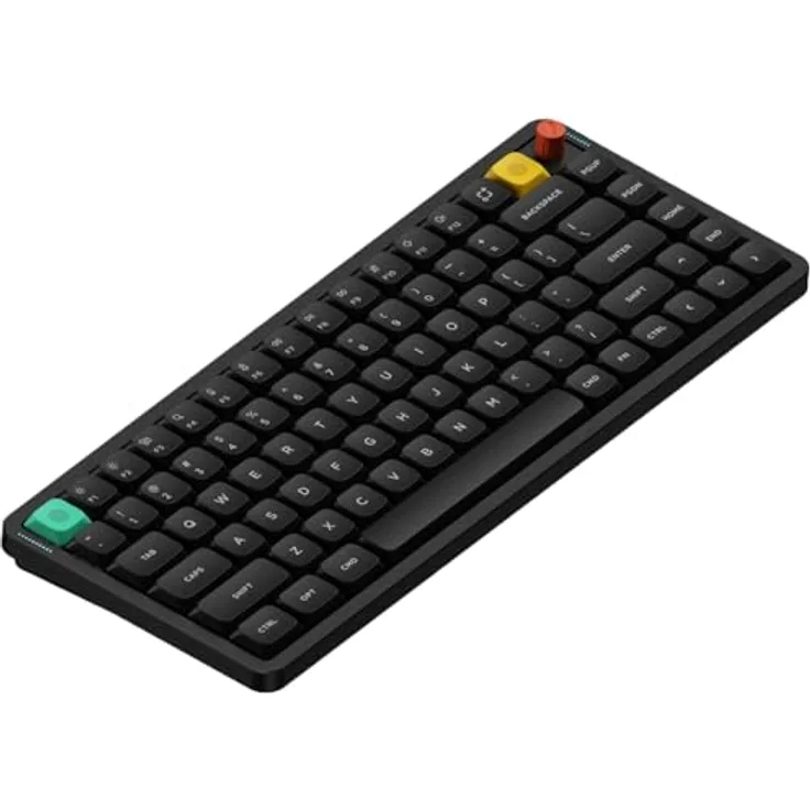 Nuphy Air75 V3 Kabellose Mechanische Tastatur Hot Swappable, 84 Taste 75% ANSI US Layout, Custom Low Profile, RGB LED, Gasket Mounted, Bluetooth/2.4GHz/USB-C, Schwarz Red nano
