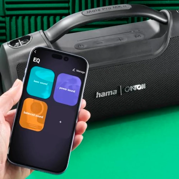 Hama Mate Pro MK II, Bluetooth Lautsprecher mit IPX6 Spritzwasserschutz, 60 Watt Nennleistung, 16 h Akkulaufzeit, Schwarz – Bild 18