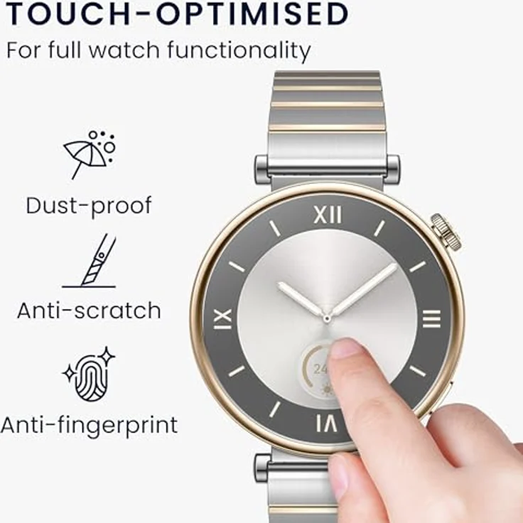 kwmobile 2X Schutzglas kompatibel mit Huawei Watch GT4 41mm Folie - Displayschutzfolie für Smartwatch Transparent – Bild 5
