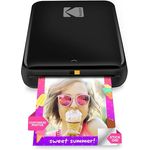 KODAK Step Sofort-Smartphone-Fotodrucker - Schwarz, Tragbarer Mini-Farb-Mobilfotodrucker, Zink 2x3” Klebefotos, Bluetooth-kompatibel, Bearbeitungs-App