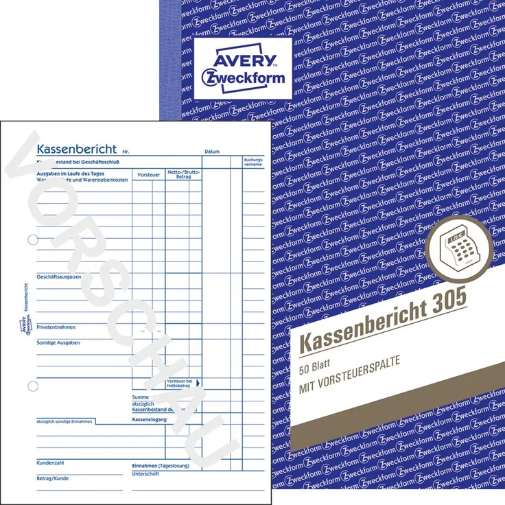 Avery Zweckform Formularblock 303, Ausgabebeleg A6 quer, 50 Blatt mikroperforiert, gelb