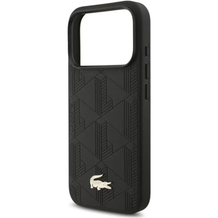 Lacoste Hardcase Monogramme Gold Logo MagSafe (LCHMP17LPNOK), PU-Leder Smartphone Hülle für iPhone 17 Pro, Schwarz mit exklusivem Design und Kratzschutz – Bild 6