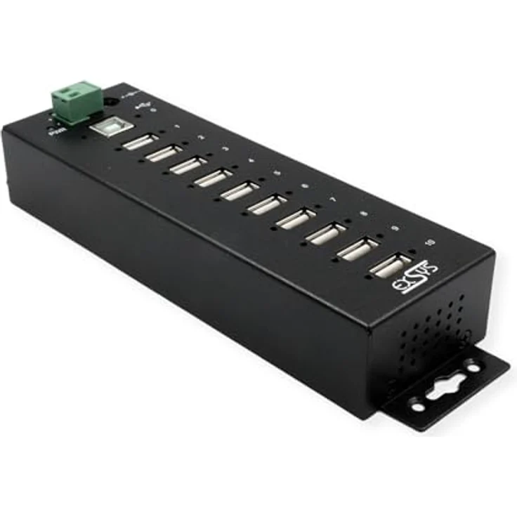 Exsys EX-1170HMVS, 10 Port USB 2.0 Metall HUB mit 15KV Überspannungsschutz – Bild 1