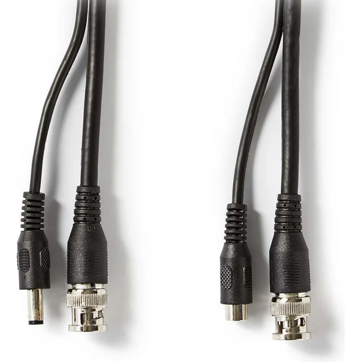 Nedis CCTVCA10BK200, CCTV BezpeSecurity Kabel BNC/DC RG59, 20 m, schwarz, vorgefertigte Anschlüsse
