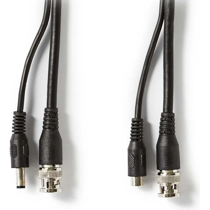 Nedis CCTVCA10BK200, CCTV BezpeSecurity Kabel BNC/DC RG59, 20 m, schwarz, vorgefertigte Anschlüsse