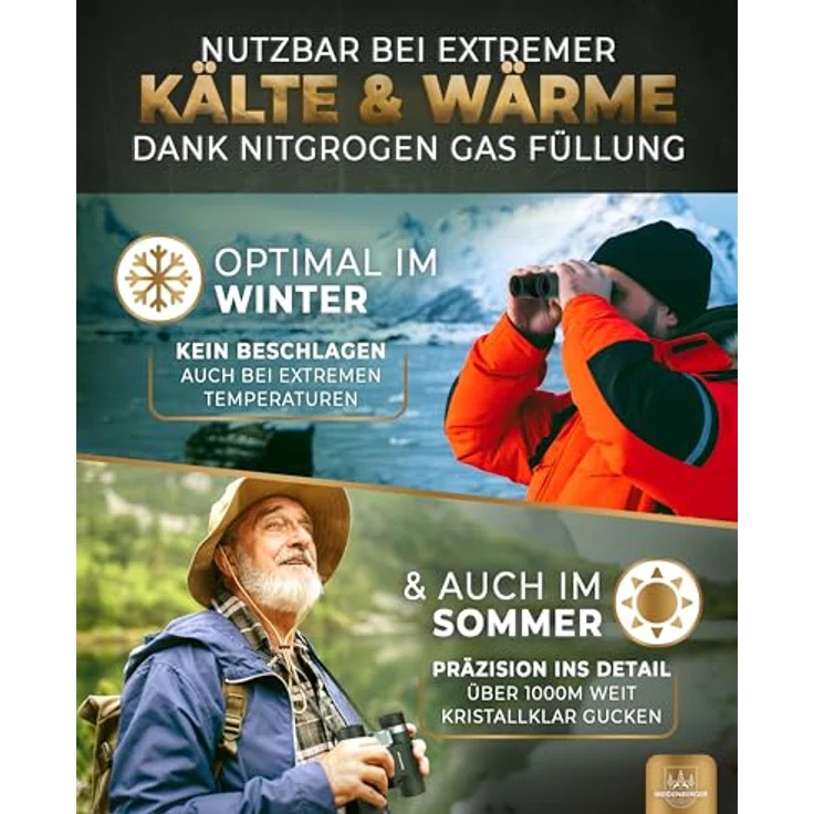 Weidenberger Fernglas 10x26, [TESTSIEGER] Magnesium, wasserdicht mit Nitrogenfüllung, BAK4 HD Prisma + FMC Objektiv, für Brillenträger geeignet, Grün – Bild 3