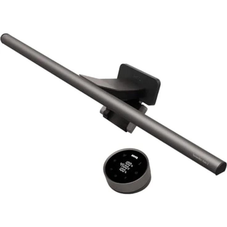 BenQ ScreenBar Halo 2, LED Monitorlampe mit kabellosem Controller, blendfreiem Licht, einstellbarer Helligkeit und Farbtemperatur, USB-betrieben