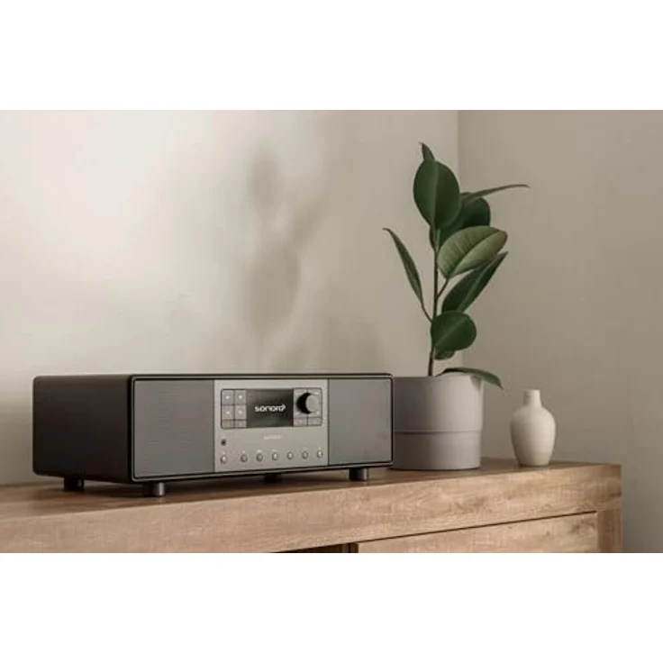 sonoro Primus Internetradio mit Bluetooth (Spotify, Deezer, Podcasts, FM/UKW, DAB Plus, WLAN, AUX-In, Holzgehäuse) Stereoanlage Schwarz – Bild 6