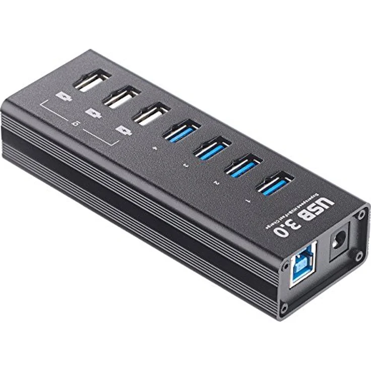 Xystec USB Ladehub: Aktiver USB-3.0-Hub mit 4 Ports & 3 Schnell-Lade-Buchsen (BC 1.2), 4 A (USB Hub mit Schnellladefunktion) – Bild 4