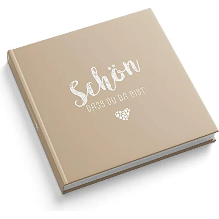 itenga Gästebuch Willkommensbuch Gästebuch Schön DASS du da bist I 21,0 x 21,0 cm, 88 Blanko Seiten I ideal als Fotoalbum oder zum Festhalten von Erinnerungen – Bild 1