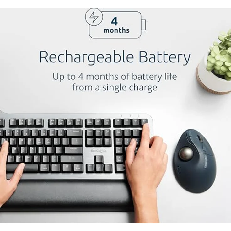 Kensington Trackball Pro Fit Ergo TB550 (Kabellos, Kabelgebunden), Maus, Blau, Grau, Schwarz – Bild 6