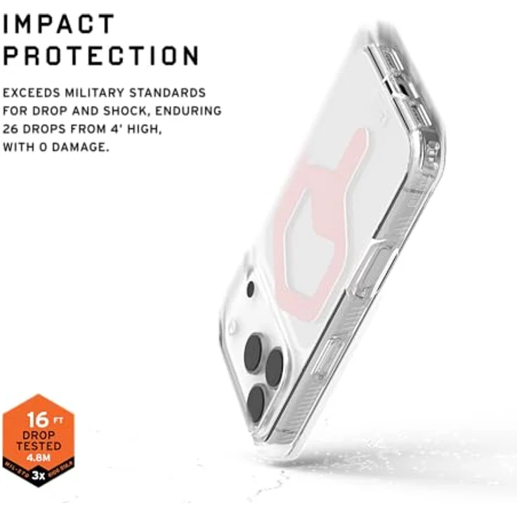 UAG Plyo MagSafe Case für Apple iPhone 17 Pro, robuste Smartphone Hülle mit Stossdämpfungssystem, Ice Rose Gold – Bild 4