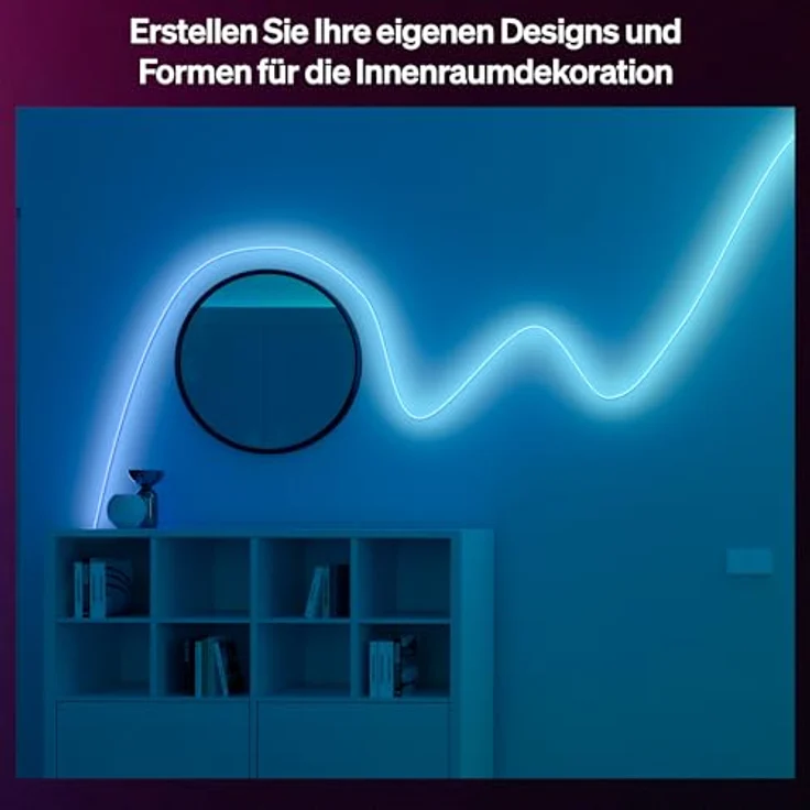 Philips Hue Essential 5 Meter LED Flex Lightstrip, RGBIC, Anpassbare Innenbeleuchtung mit App- und Sprachsteuerung, für Alexa, Google Assistant und Apple Home – Bild 3