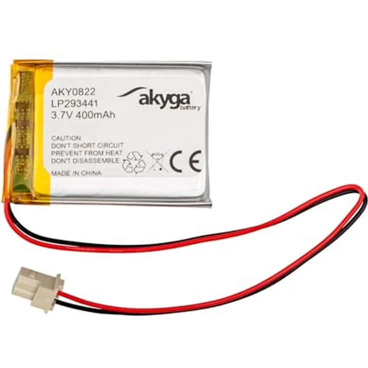 Akyga AKY0822, 3.7V 400mAh Lithium Polymer Akku mit 2-Poligem Molex-Stecker und erweiterten PCM-Schutz – Bild 1