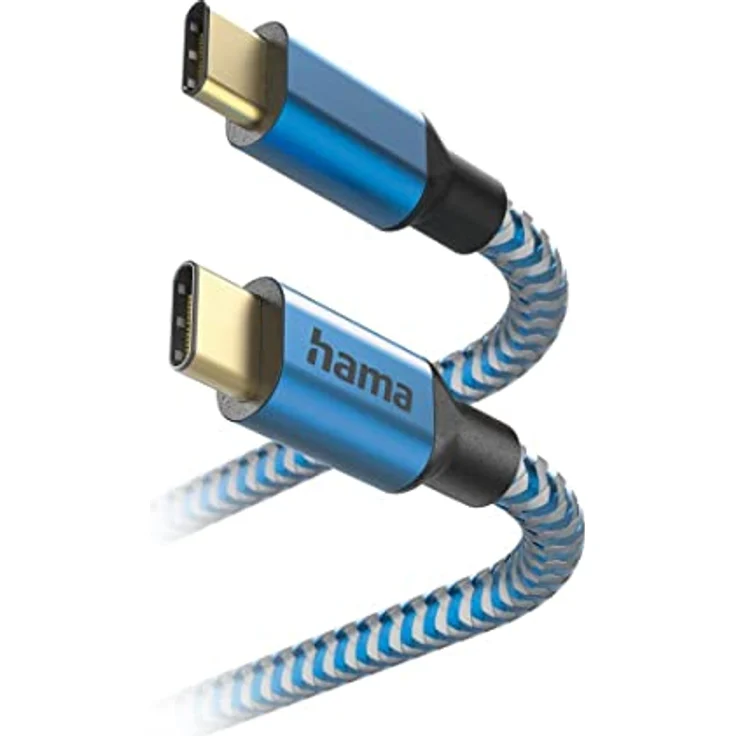 Hama Ladekabel Reflective, USB-C - USB-C, 1,5 m, Nylon, Blau – Bild 2