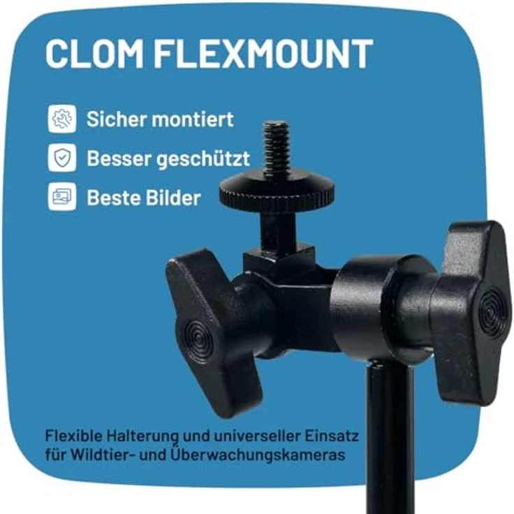 icuserver ICU CLOM FlexMount, flexible Universalhalterung für Wild- und Überwachungskameras, 1/4 Zoll Gewinde, wetterfest und bis zu 10 kg Tragkraft – Bild 2