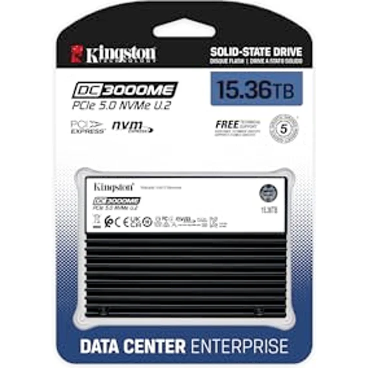Kingston 15,36TB DC3000ME U.2 PCIe 5.0 NVMe TCG Opal Enterprise Gen5 SSD-SEDC3000ME/15T3, 3D eTLC NAND, AES-256-Bit Verschlüsselung, 5-Jahres-Garantie – Bild 3