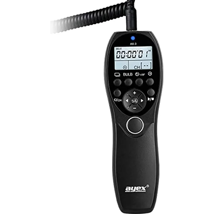 ayex Timer-Fernauslöser AX-3, Kompatibel mit Fujifilm (RR100/R2) z.B. X-T4 X-T3 X-T2 X-T20 GFX 50R GFX 50S X-Pro2 X-E3 X-T100 X-A5 XF10 - Low/High Speed Serienbilder, Bulb, zeitgesteuertes Auslösen