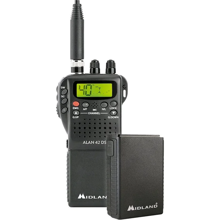 Midland Alan 42 DS Power Bundle C1267.S1 CB-Handfunkgerät, mit wiederaufladbarem Lithium-Ionen Akku 2800 mAh – Bild 1