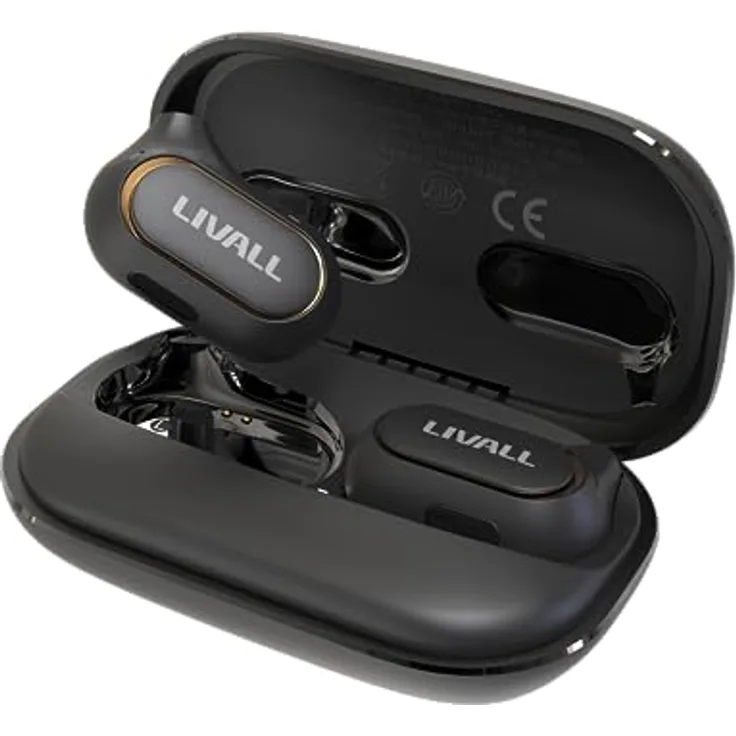 LIVALL LTS21 Pro - Open-Ear Headphones - Air Conduction Detachable Wireless Sport Earphones for Workouts and Running Built-in Mic for Music, Phone Call, Lightweight Safer and Comfort (Space Black)
