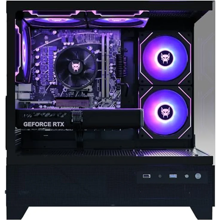 BEASTCOM Q5 Pro Gaming PC, AMD Ryzen 5 4500 6X 3,60GHz, NVIDIA RTX 5060 8GB, 16GB RAM, 1TB NVMe SSD, WiFi 5, Schwarz, Windows 11 Pro – Bild 2