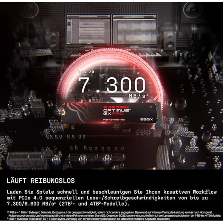 SANDISK Optimus™ GX PRO 850X NVMe™ SSD, 1 TB, PCIe 4.0, interne Festplatte für Gaming und kreative Anwendungen – Bild 3